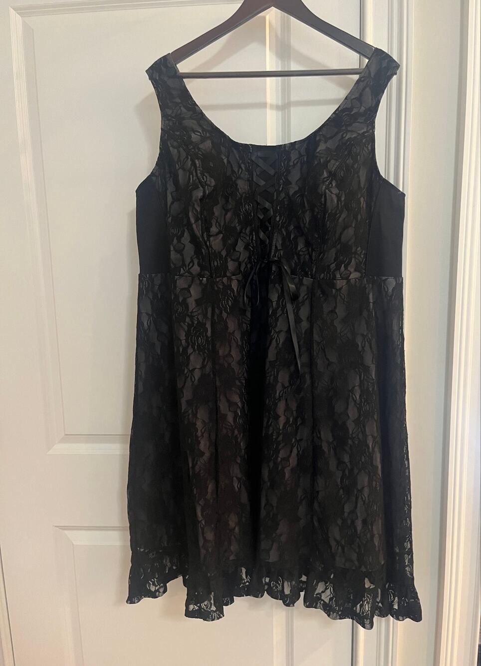 Tripp NYC VTG Black Floral Lace Corset Dress Y2K Gothic Punk Era 3X NWOT